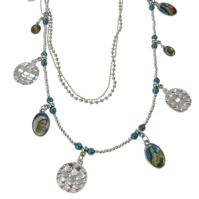 Behave - Lange ketting met bedeltjes van heiligen - 88,5 cm