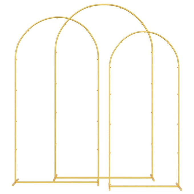 vidaXL Trouwrand 3 st Goud 120 x 40 x 217 cm Staal