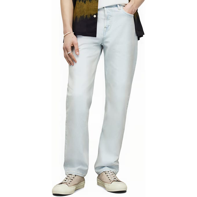 AllSaints Curtis Bleached Indigo Taglia: W38 | Jeans straight fit Outlet | Uomo | Blu