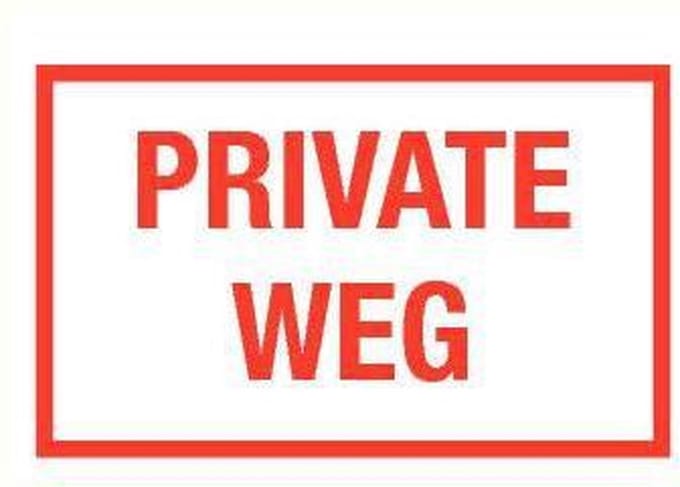 Private weg bord - kunststof 400 x 250 mm