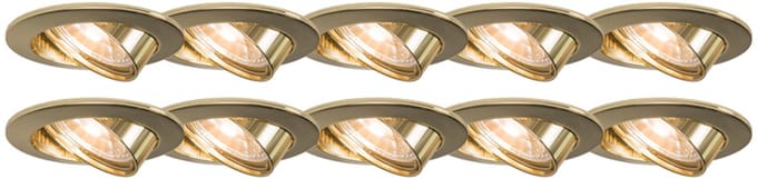 QAZQA edu led - Inbouwspot - 1 lichts - Ø 8.2 cm - Goud/messing