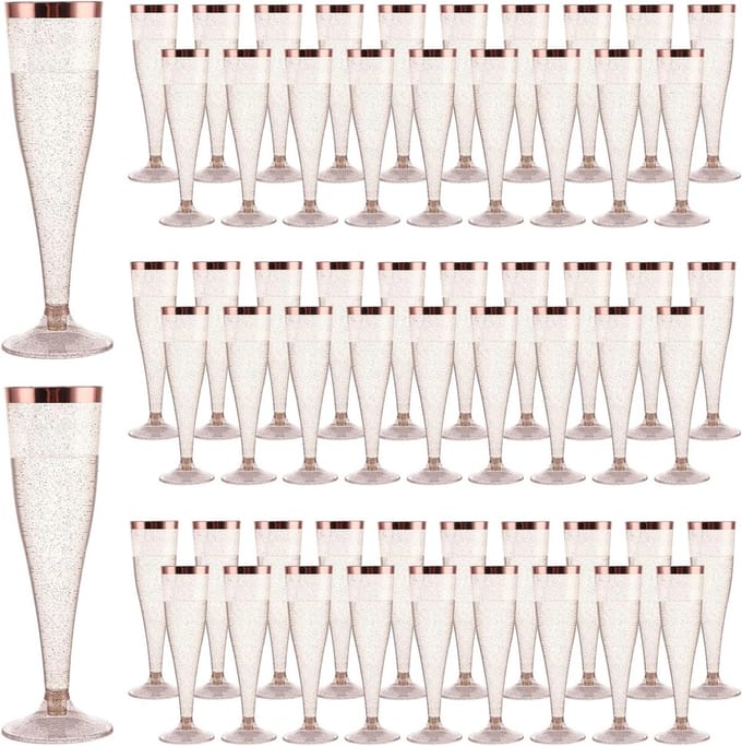 100 Stuks 135ml Herbruikbare Plastic Champagneglazen voor Feesten en Evenementen