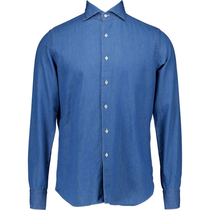 Xacus Washed Shirt Lange Mouw Overhemden Blauw 721ml/91118