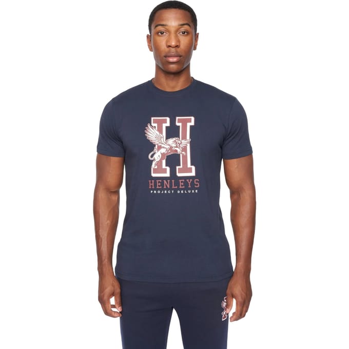 Henleys Heren Belton T-Shirt (Marine)