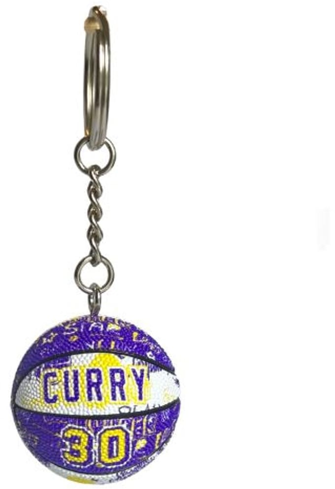Sleutelhanger Basketbal – Paars/Wit – Curry – Mini – HangerAdept – Tashanger & Sleutelhanger