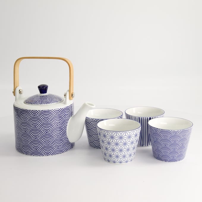 Tokyo Design Studio Theepot Nippon Blue 0.8 l - incl. 4 kopjes
