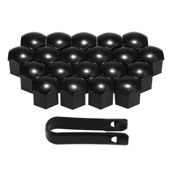 20 stks Universele 21mm Wielmoer Covers Plating Wielmoer Caps Schroef Protector Zwart black