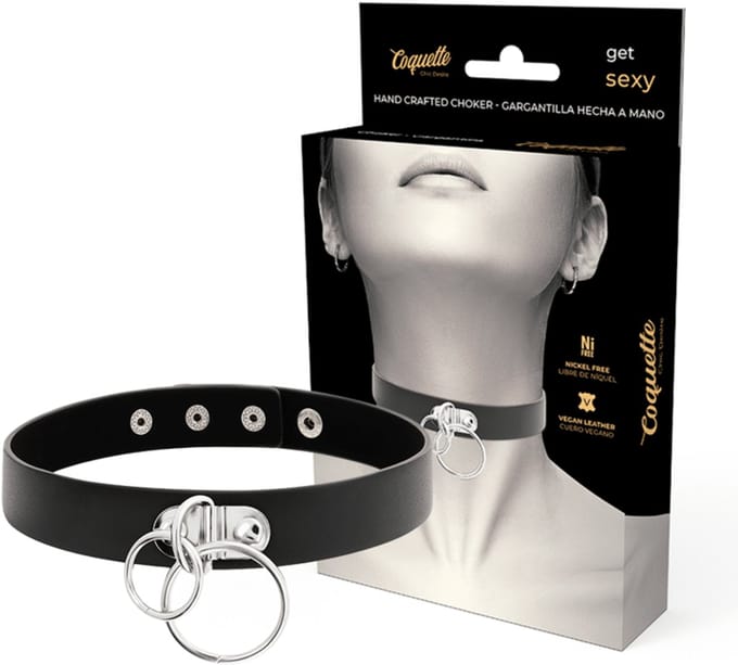 COQUETTE ACCESSORIES | Coquette Hand Crafted Choker Vegan Leather - Double Ring