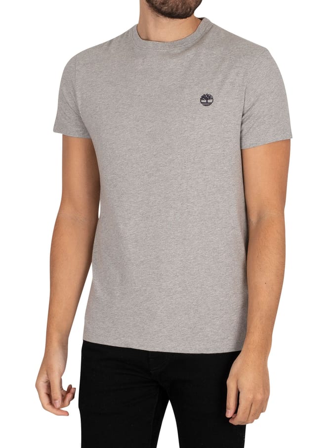 Timberland Dun River Slim T-Shirt Met Ronde Hals, Grijs