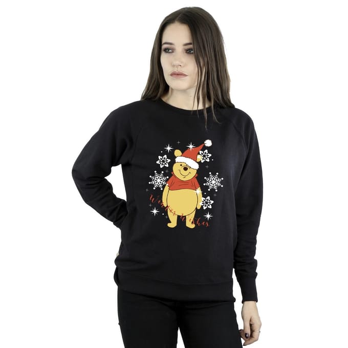 Disney Dames/Dames Winnie The Pooh Winter Wishes Sweatshirt (Zwart)