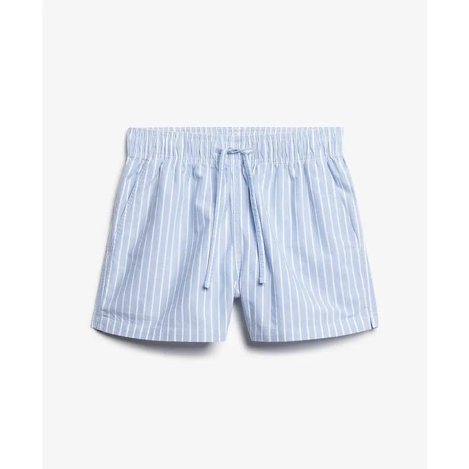 Superdry Gestreepte Shorts met Elastische Taille Normale Pasvorm Blue Grootte: 40