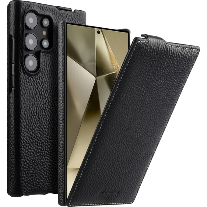 Melkco Samsung Galaxy S24 Ultra Leather Flip Case Zwart