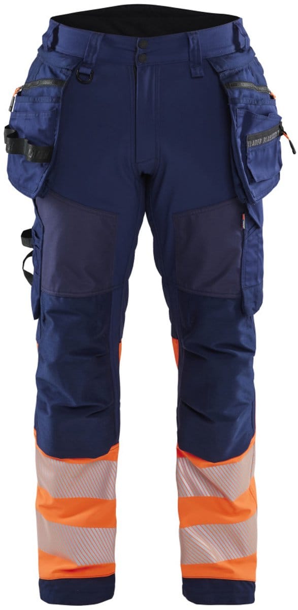 Blaklader 1821-2513 Softshell Werkbroek High Vis - Marineblauw/Oranje - D100