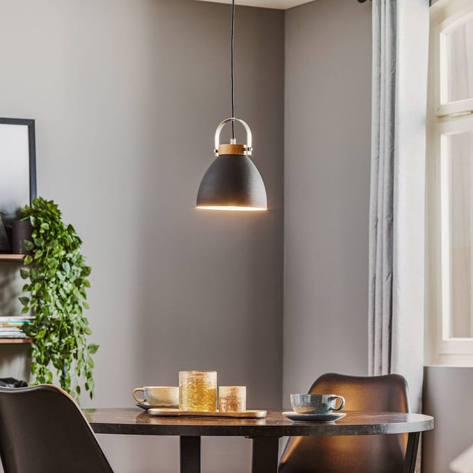 Lamkur Hanglamp Bergen, 1-lamp, grafiet