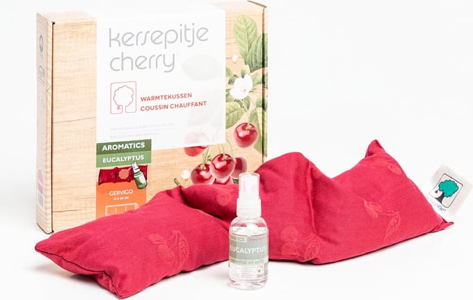 Kersepitje® Cervico Aromatics Rozemarijn - Langwerpig Kersenpitkussen - Incl. Aromaspray