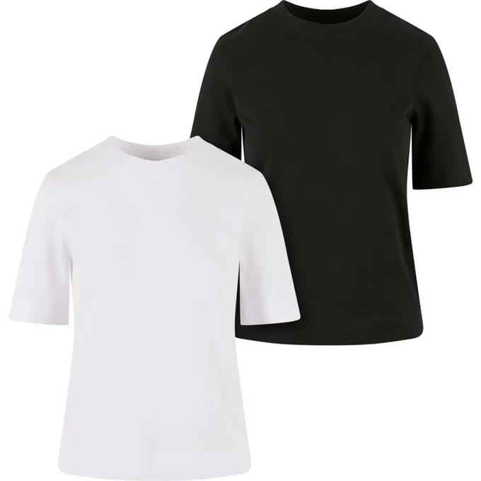 Urban Classics - Classy 2-Pack Dames T-shirt - XS - Wit/Zwart