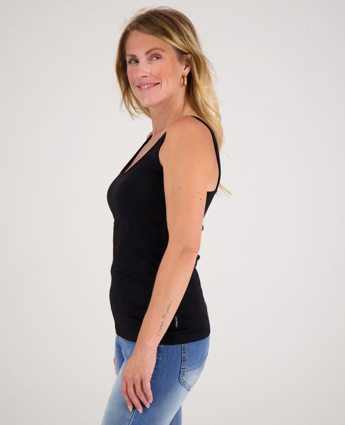 Je m'appelle Dames Top Met stretch - Zwart - Maat XL