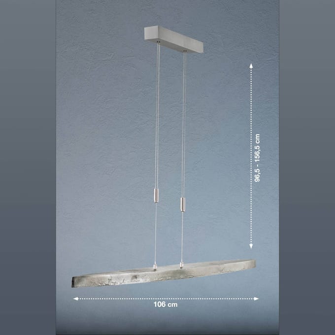 FISCHER & HONSEL LED hanglamp Colmar, CCT, nikkel, lengte 106 cm