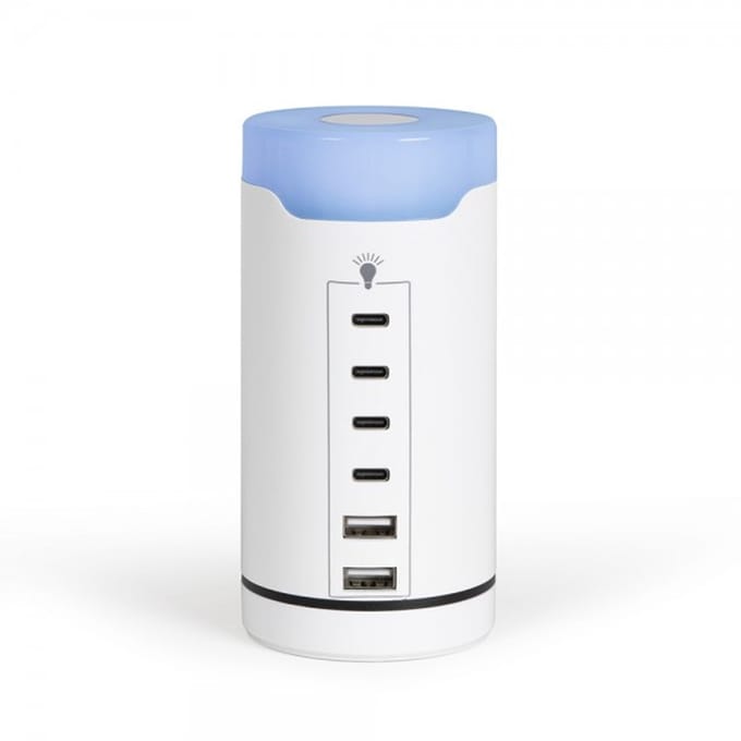 USB & USB Type-C Laadstation – 6-in-1 – 40W – Met Touch LED-Licht – Wit- Livoo