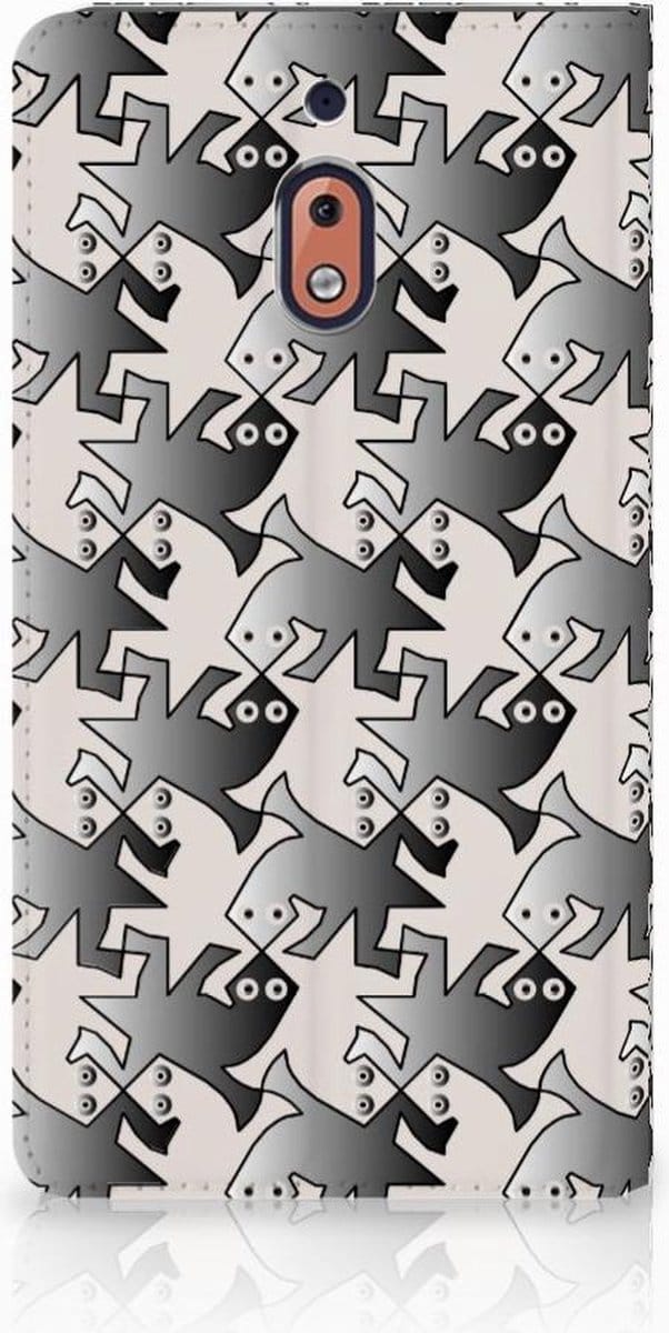 Book Case voor Nokia 2.1 2018 Hoesje maken Salamander Grey