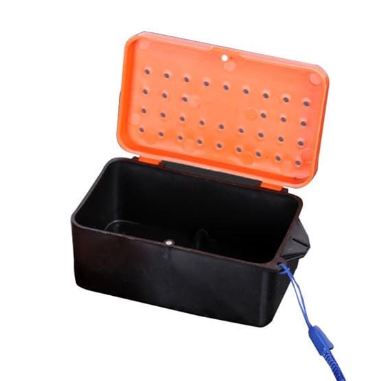 Appât de pêche Portable leurre mouche ver de terre boîte de rangement avec lanière L black