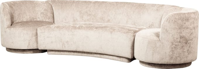 WOOOD Combi-Popular Bank - Chenille - Naturel - 72x370x97