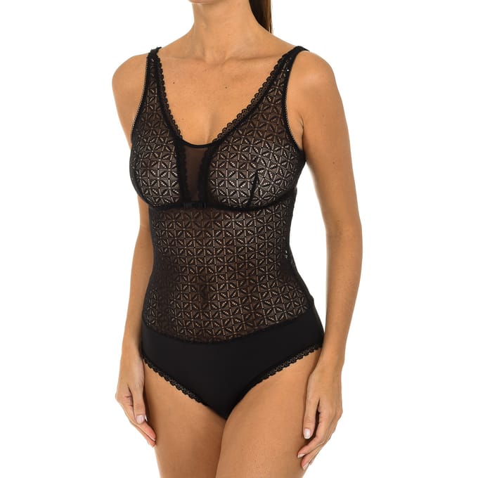 Daily Glam Trendy kanten bodysuit met bandjes D07M7 vrouw