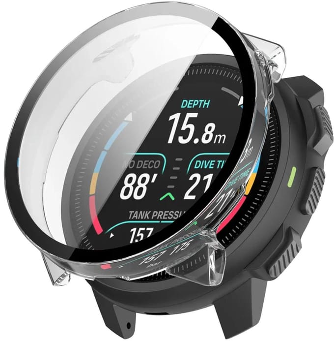 Strap-it PC Case met glass geschikt voor Suunto Nautic S PC - Optimale bescherming tegen krassen en stoten - Screenprotector (Transparent)