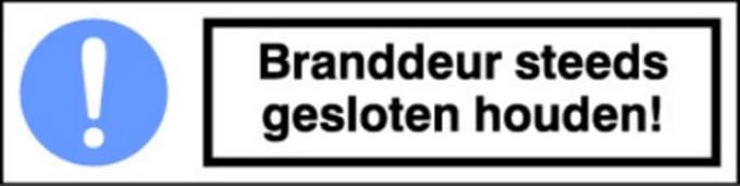 Artelli Sticker Branddeur gesloten houden d5005