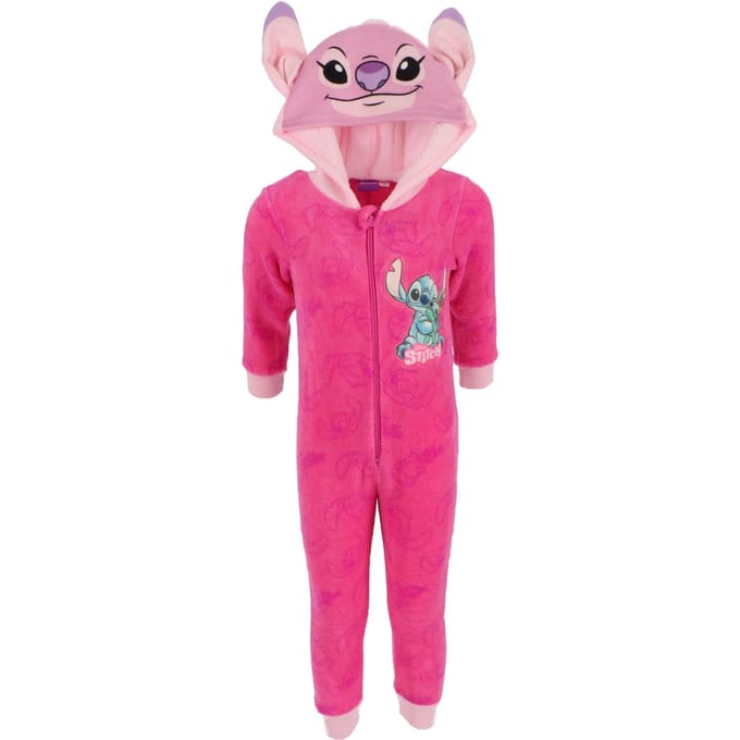 Lilo & Stitch Onesie - Maat 110/116 - Polyester - Pyjama - Roze
