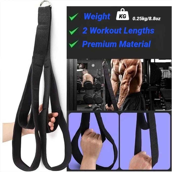 Fitness Triceps Touw Kabel Accessoire voor Biceps Triceps Training Dubbelzijdig Spanning Webbing Kracht Training zwart