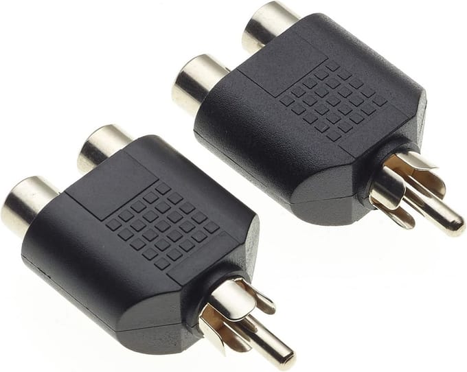 Phono Splitter Adapter - RCA Koppeling - Audio Verbinding - Signaal Splitsen - Pak van 2 - Zilver
