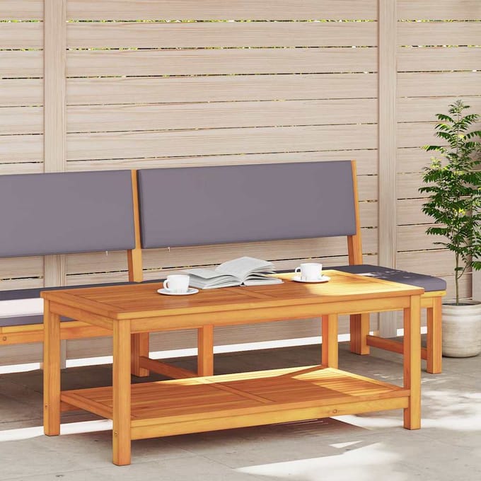 vidaXL - Bijzettafel - Olie - Natuurlijk - 110 - x - 55 - x - 45 - cm