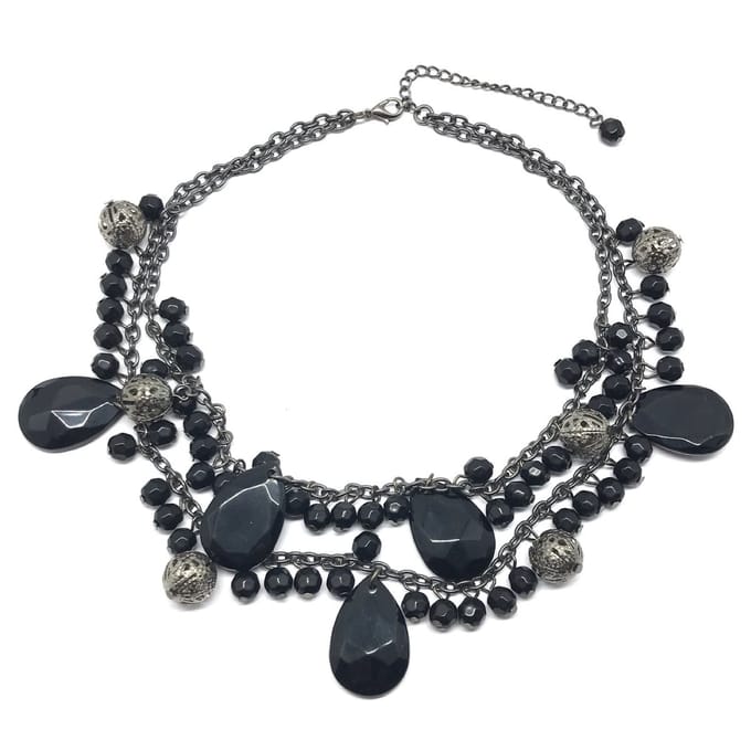 Behave - Ketting - Zwart-Antraciet - Dames - Double Layer - 40 cm