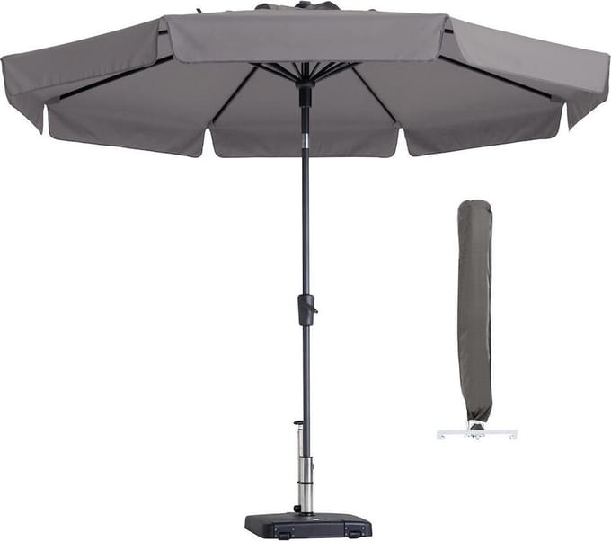 Parasol Rond Taupe Rome 300cm met hoes