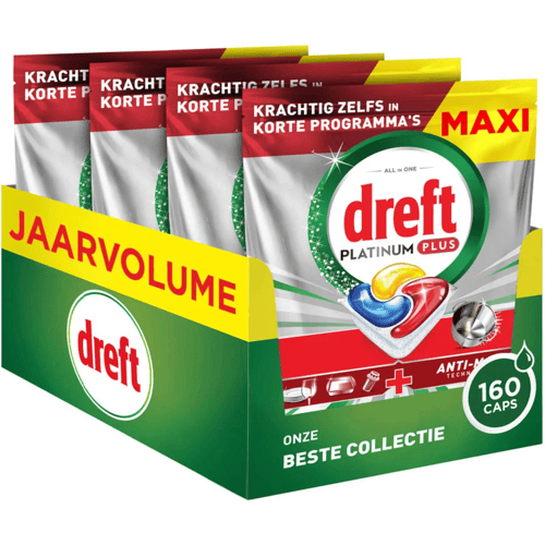 Dreft Platinum Plus Citroen Vaatwastabletten - 4 x 40 stuks