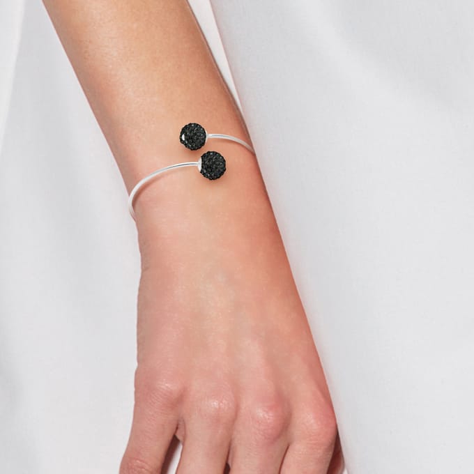 Armband u en mij Crystal Preciosa Black Semi Rigid Silver 925