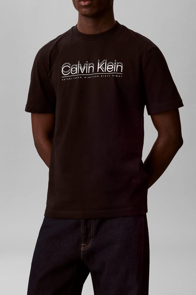 Calvin Klein Cp-double Logo T-shirt Black Taglia: M | Magliette basic Outlet | Uomo | Nero