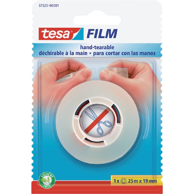 Plakband  tesafilm® 25mx19mm handscheurbaar transparant