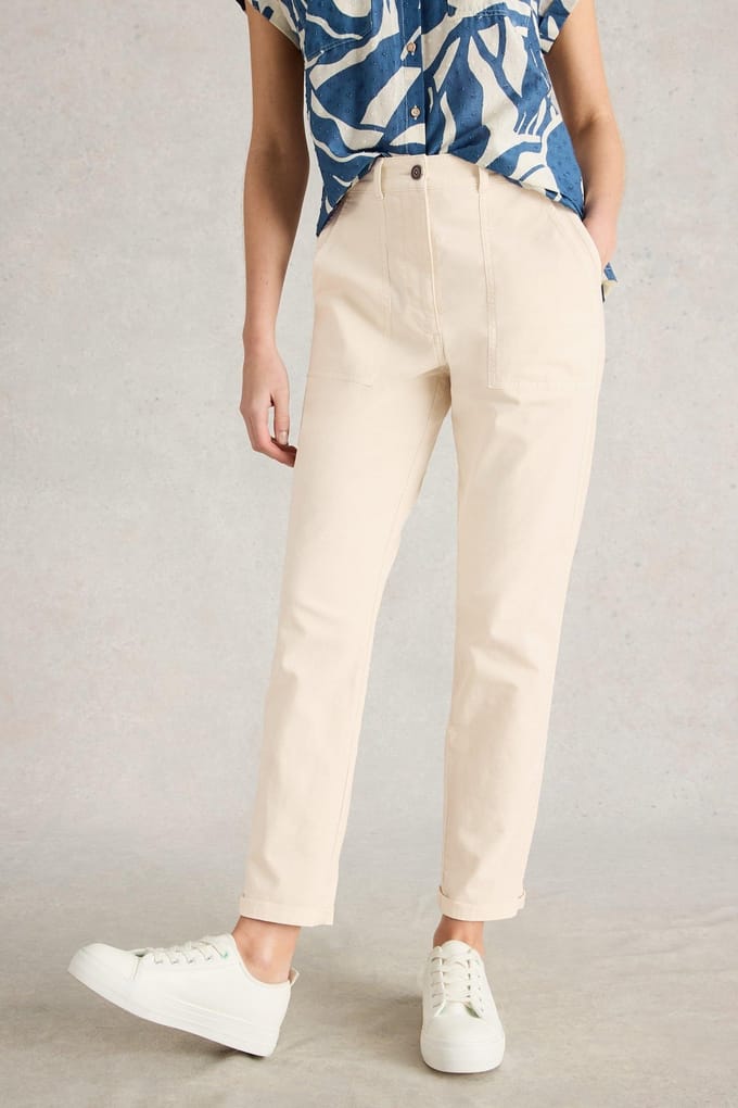 White Stuff Twister Chino Trouser Natural White Taglia: 20 REGULAR | Pantaloni chino Outlet | Donna | Bianco