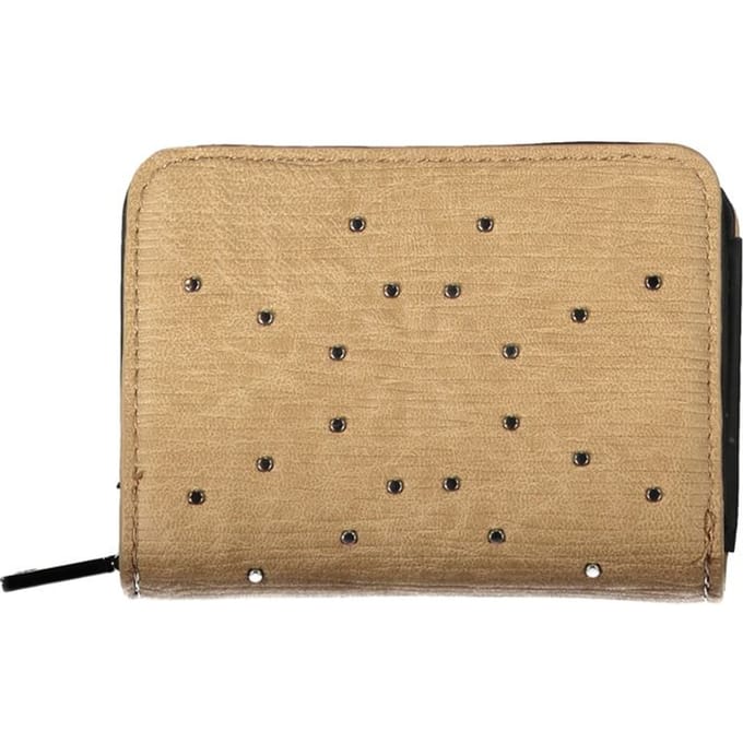Ritsportemonnee Beige Leer