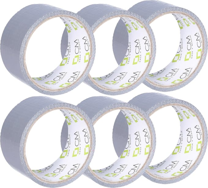 CM Duct tape - grijs - 6x rol - 48mm x 10m - binnen/buiten