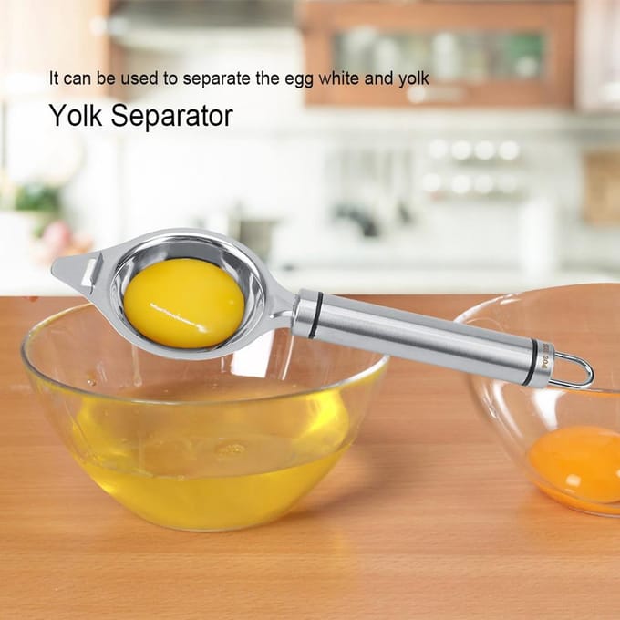 Stainless Steel Anti rust Durable Egg White Yolk Separator Holder Filter Kitchen Tool gray