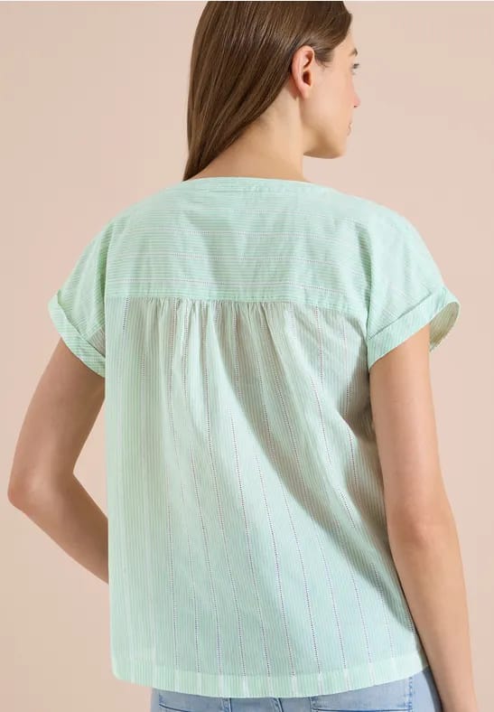 Blouse met hangende schouder en structuur