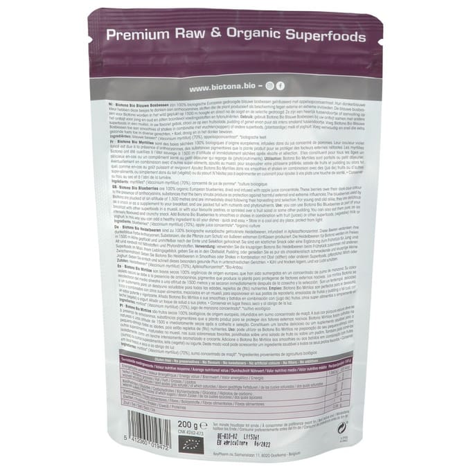 Biotona Blueberry Sap Biologisch 200 gr