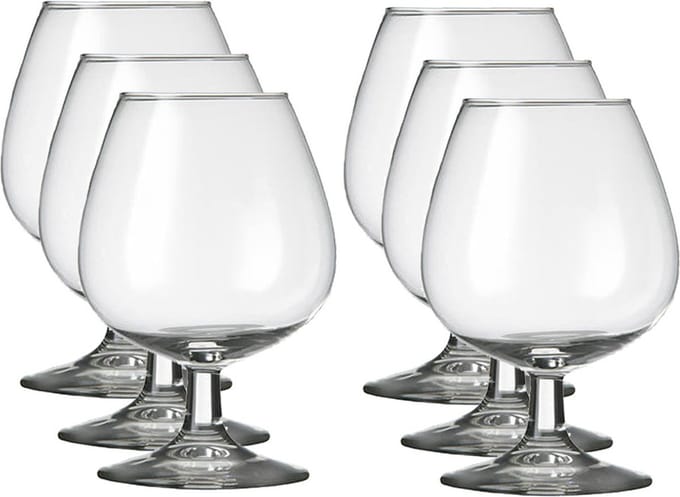 Cognacglazen Specials - 12x - transparant - 370 ml - Cognac glazen op voet