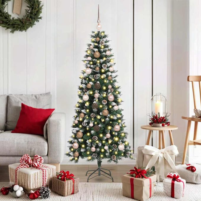 vidaXL - Kunstkerstboom - Groen - 150 - cm - PVC - en - Plastic - en - Staal