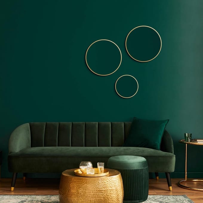 Omgoods - Picasso Gold Spiegel met Diameter 40 cm, Aluminium Frame voor Badkamer