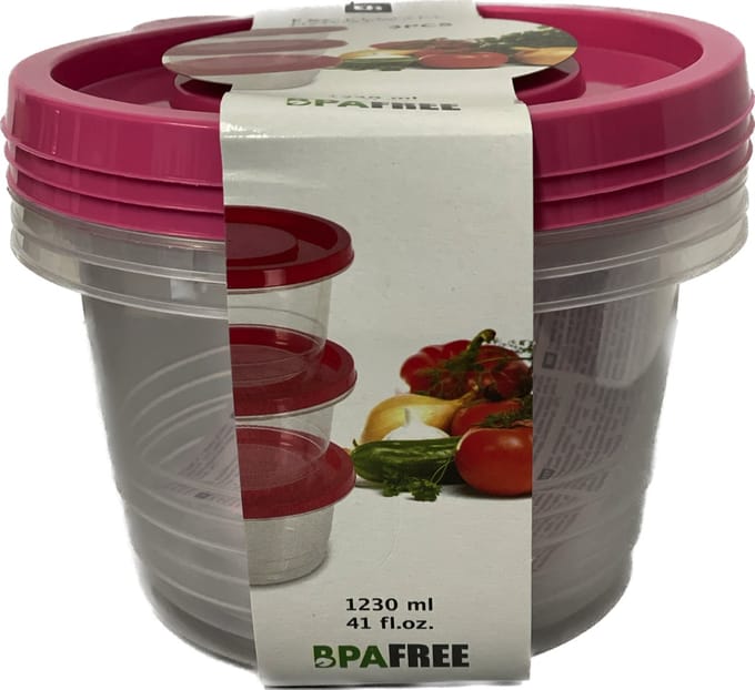 Set van 3 voedselbewaardoos 1230ml - 3 vershouddozen