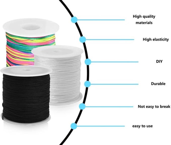 Vt products - Elastisch Koord - Kralentouw Set - 3 Rollen van 100m